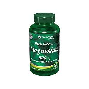  Vitamin World High Potency Magnesium 500 Mg (250 Coated 