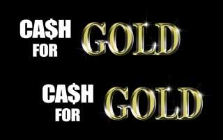 Two CASH FOR GOLD Banner Signs  10 ft x 3 feet ea   UV Protected 