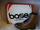 mens base london military style boots lace up mid tan