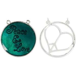  Meanings Accents 34mm 2/Pkg Peace Sign Heart/Teal: Arts 