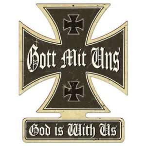  Gott Mit Uns Iron Cross Metal Sign German Military