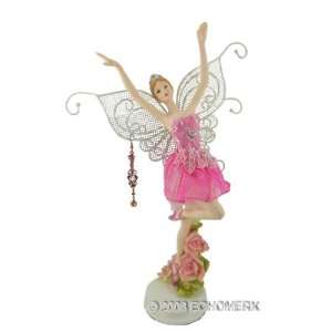  Ballerina Jewelry Stand Butterfly Wing 12 Inches Fuschia 