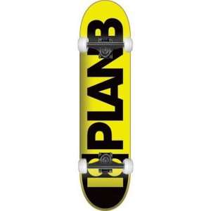 Plan B Dayglo Complete Skateboard   7.62 Yellow w/Mini 
