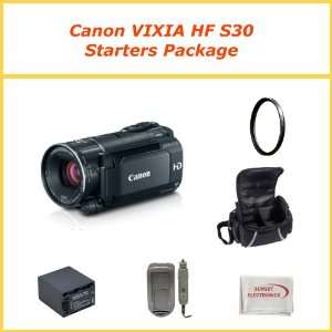  Canon VIXIA HF S30 Flash Memory Camcorder w/ Beginners 