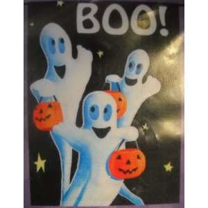  Boo! 3 Trick or Treating Ghosts Large Garden Flag: Patio 