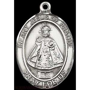  Infant of Prague Large Sterling Silver Medal: Jewelry