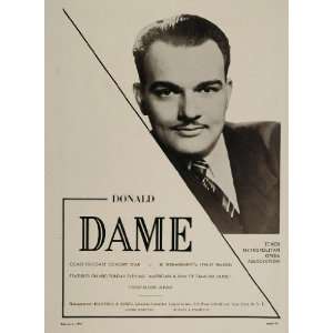   Donald Dame Tenor Metropolitan Opera Booking Ad   Original Booking Ad
