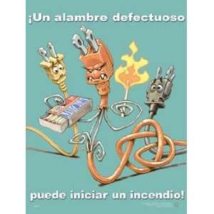  Faulty Wires Safety Safety Poster (18 x 24 inch)   Spanish 