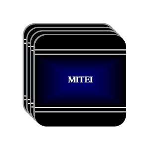 Personal Name Gift   MITEI Set of 4 Mini Mousepad Coasters (black 
