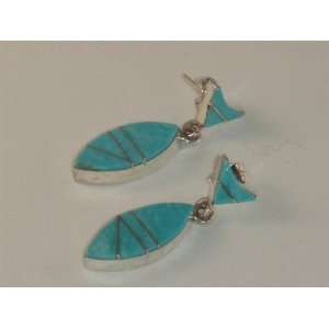   Turquoise Sterling Silver Post Earrings   ER 0099