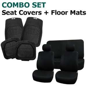  FH FB050112 + R11405: Black Modern Flat Cloth Seat Covers 
