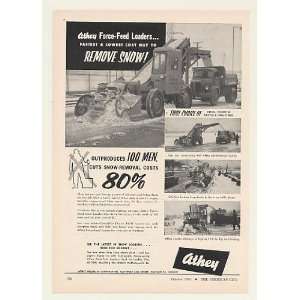  1954 Athey Force Feed Loader Snow Removal Print Ad (47071 