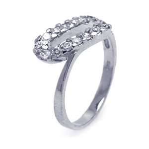    Sterling Silver Cubic Zirconia Ladies Ring Size 8: Jewelry