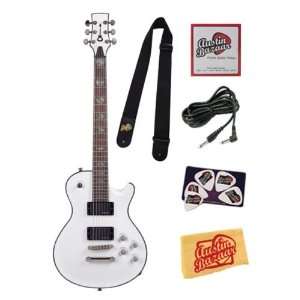   10 Foot Cable, Strings, Pick Card, and Polishing Cloth   Snow White