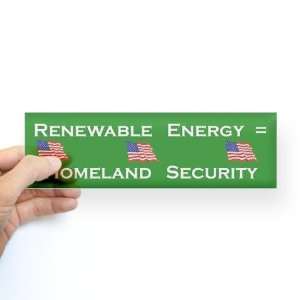 Renewable Energy Funny Bumper Sticker by CafePress
