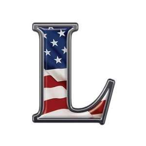  Reflective Letter L with Flag   10 h   REFLECTIVE 