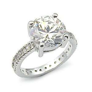  Elegant 3.15 cts Cubic Zirconia Engagement Ring: Jewelry