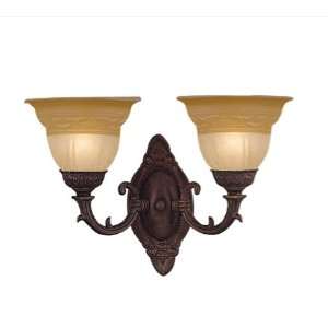 Crystorama Oxford Amber Glass Wall Sconce Combined with Solid Brass 