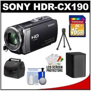Sony Handycam HDR CX190 1080p HD Video Camera Camcorder (Black) with 