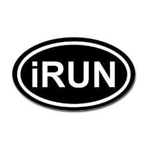  iRUN I RUN Black Euro Sports Oval Sticker by  