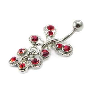 Body piercing Papillons red.: Jewelry
