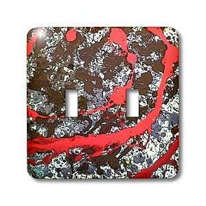 Florene Contemporary Abstract   Red Chases Brown   Light Switch Covers 