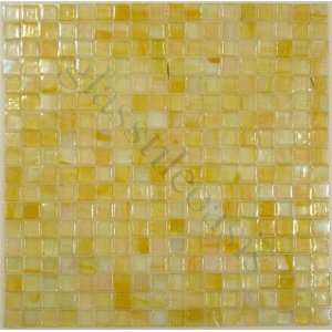   Yellow 5/8 x 5/8 Glossy & Iridescent Glass Tile   13249
