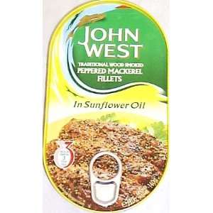 John West Peppered Mackerel Fillets in Sunflower Oil   6.7oz:  