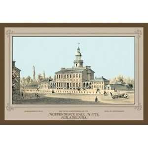 Independence Hall in 1776, Philadelphia   12x18 Framed Print in Gold 