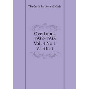  Overtones 1932 1933. Vol. 4 No 1 The Curtis Institute of 
