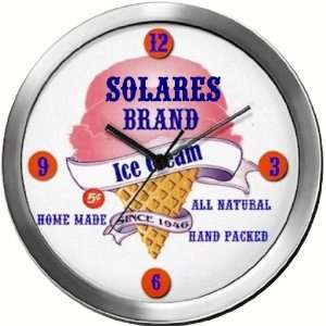  SOLARES 14 Inch Ice Cream Metal Clock Quartz Movement 