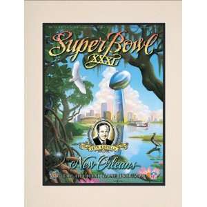  Matted 10.5 x 14 Super Bowl XXXI Program Print  Details 1997 