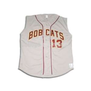  Gray No. 13 Game Used Texas State Baseball Jersey (SIZE 44 