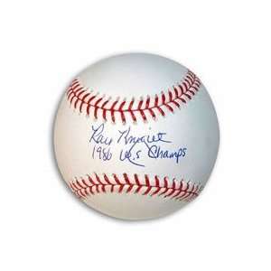   Autographed Baseball Inscribed 1986 WS Champs Sports & Outdoors