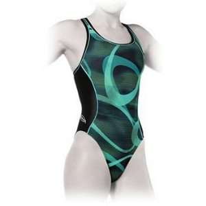  Finis Bladeback Swimsuit   Sphere Green Womens: Sports 