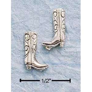   925 Sterling Silver Cowboy Boot Earrings   Giddyup!: Everything Else