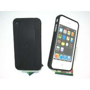 : Apple iPhone 4 4G 4S Dual 2 Tone Black / Black Hard Back Case Cover 