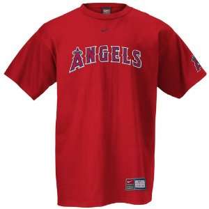  Nike Anaheim Angels Red Practice IV T shirt: Sports 