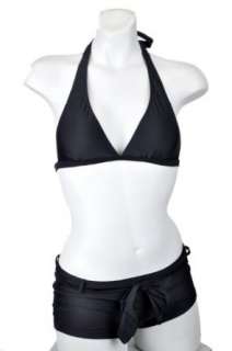    Black Halter Top & Boy Short Bottoms Bathing Suit: Clothing