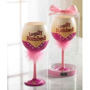    Mud Pie Gifts  116265 Legally Bombed Wine Glass: Everything Else