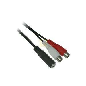 6ft 3.5mm Female stereo to 2 x RCA Female Audio and Video Splitter Ca 