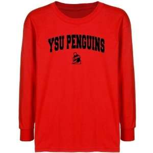 NCAA Youngstown State Penguins Youth Red Logo Arch T shirt :  