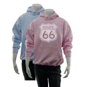 Womens Blue Route 66 Hoodie M   Made using the popular cities along 