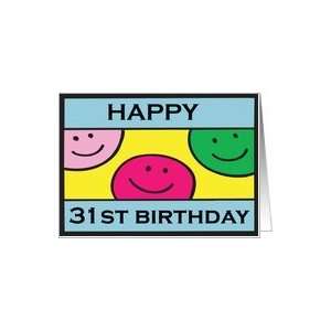  Smiley Face 31th Birthday Card: Toys & Games