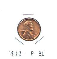 BU** 1942 LINCOLN WHEAT CENT PENNY  