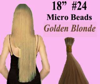 18 Remy Micro Beads 25pcs Hair extensions #24 DIY Kit  