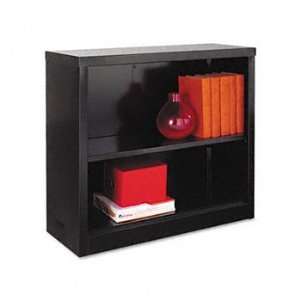   Steel Bookcase, 2 Shelves, 34 1/2w x 13d x 30h, Black: Office Products