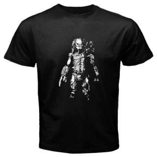 PREDATOR White Stencil Cool Black T Shirt SHOW OFF  