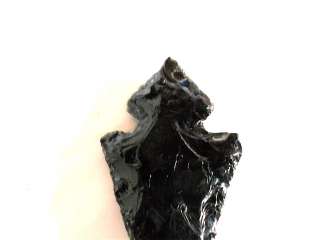 Flint knapping art~4.5 Black obsidian Teotihuacan arrow point  