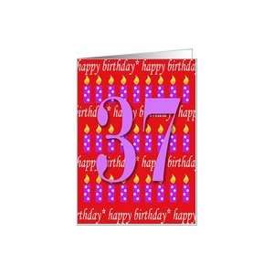  37 Years Old Lit Candle Happy Birthday Card: Toys & Games